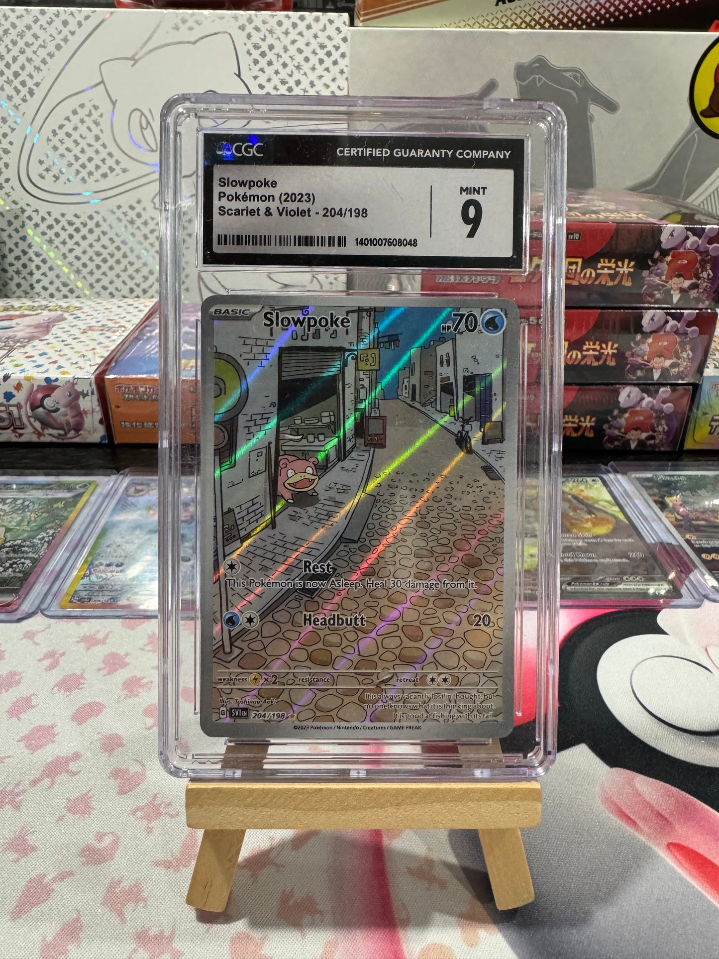 CGC 9 Slowpoke 2023 Scarlet & Violet 204/198 Illustration Rare Pokemon Card