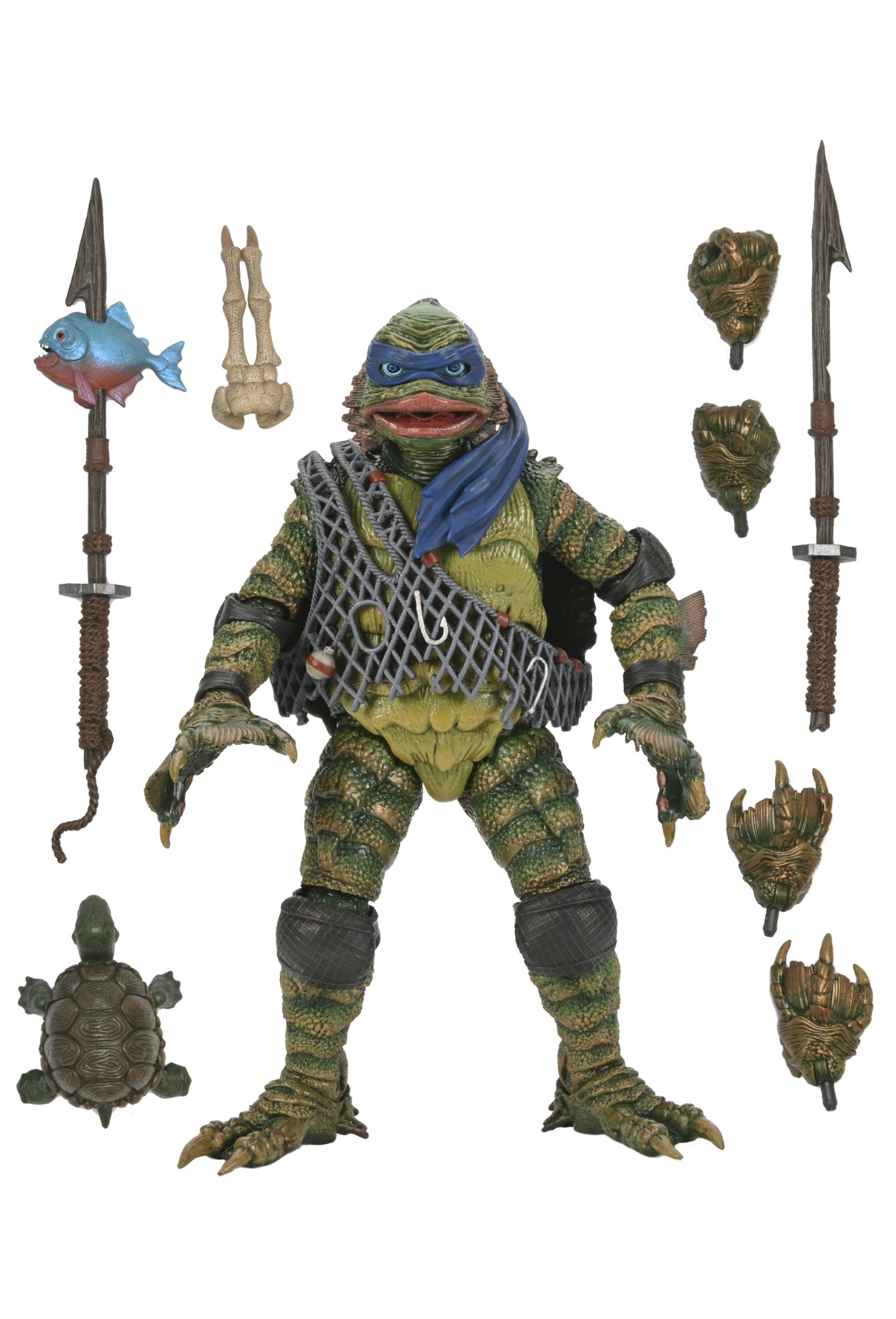 NECA Universal Monsters/Teenage Mutant Ninja Turtles Leonardo as the Creature 7” Action Figure