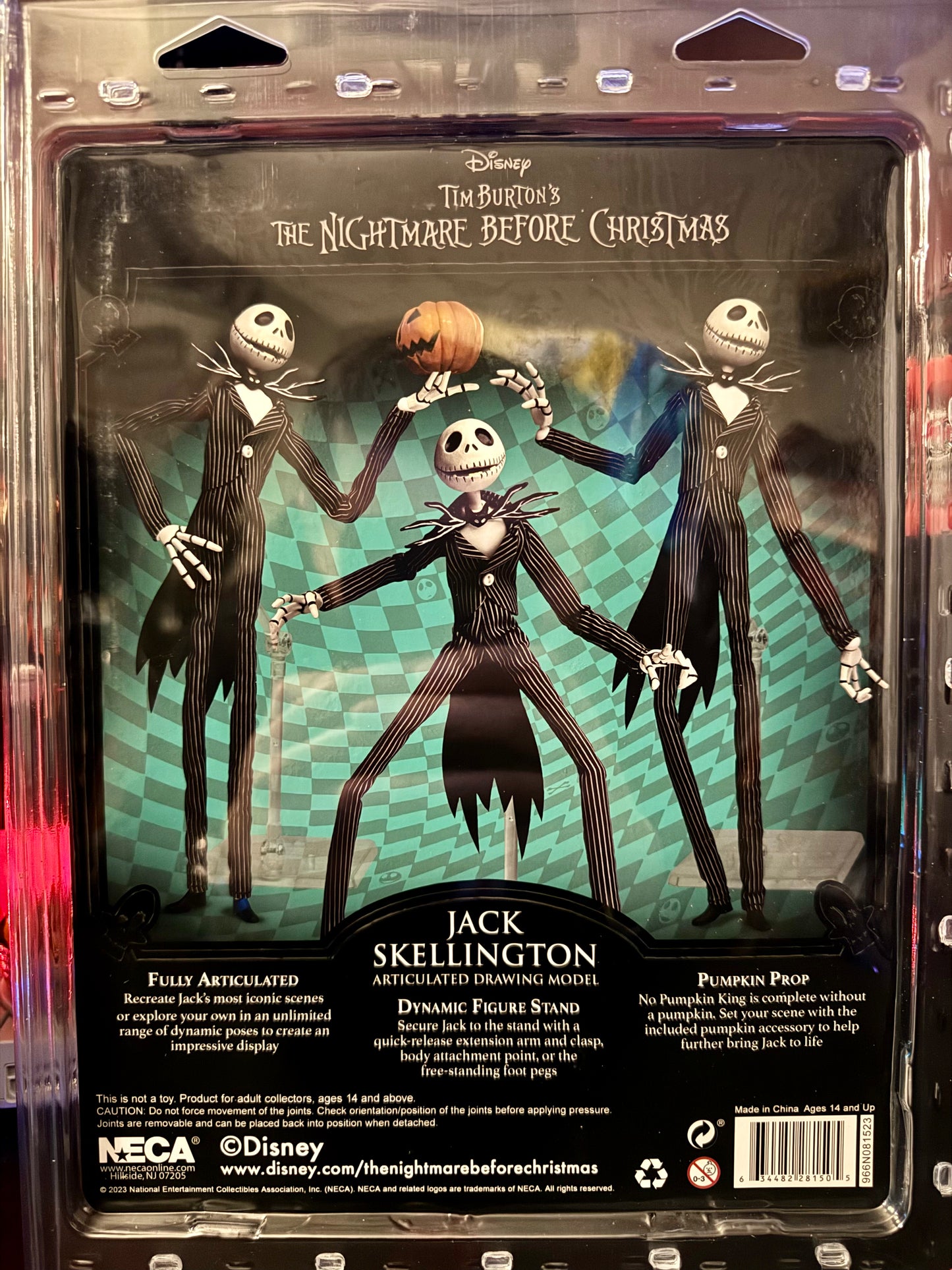 NECA The Nightmare Before Christmas Jack Skellington with Pumpkin Articulated Action Figure