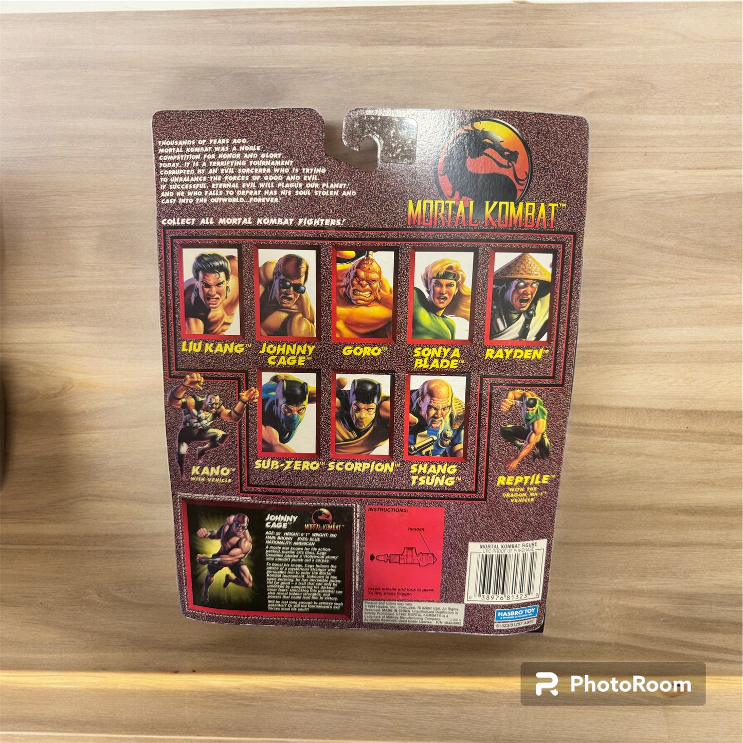 Mortal Kombat Johnny Cage Action Figure 1994 Hasbro