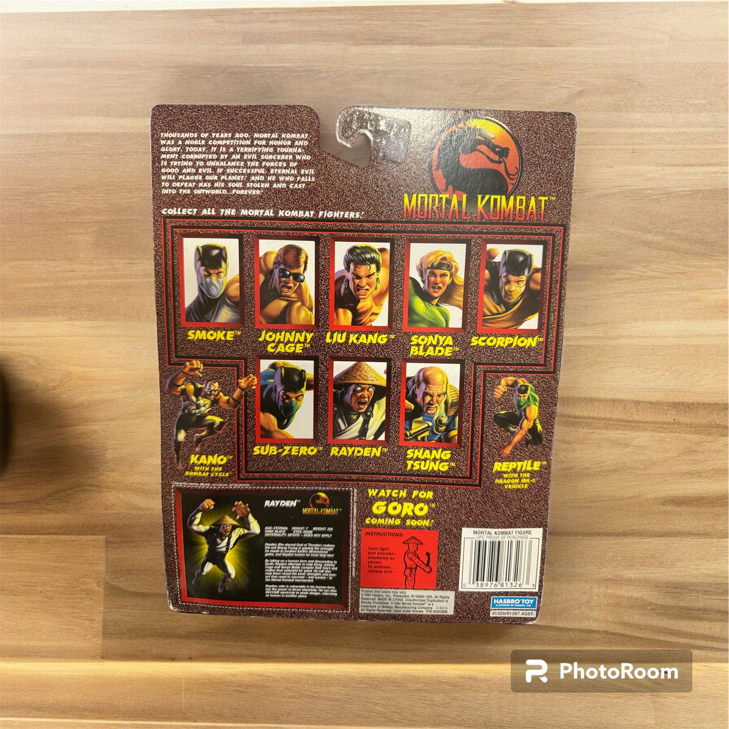 Mortal Kombat Rayden Action Figure 1994 Hasbro