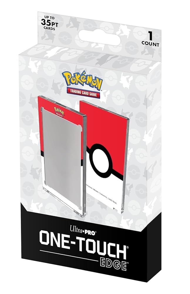 Ultra Pro - Single 35 Pt ONE-TOUCH Edge - Poké Ball Printed Magnetic Card Holder for Pokémon, Pokémon Card Display Case, Trading Card Display Case, TCG Card Storage, Sports Card Holder