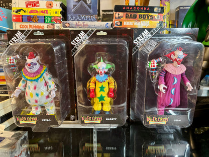 SCREAM GREATS - KILLER KLOWNS FROM OUTER SPACE - SLIM, SHORTY & FATSO 8” FIGURES SET OF 3