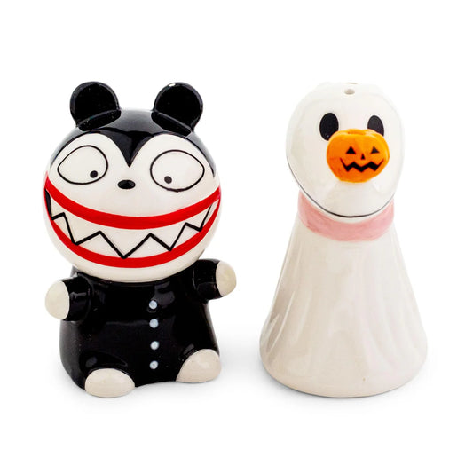 DISNEY THE NIGHTMARE BEFORE CHRISTMAS ZERO AND TEDDY SALT AND PEPPER SHAKER SET