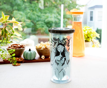 TIM BURTON'S CORPSE BRIDE EMILY 20-OUNCE CARNIVAL CUP WITH LID AND STRAW