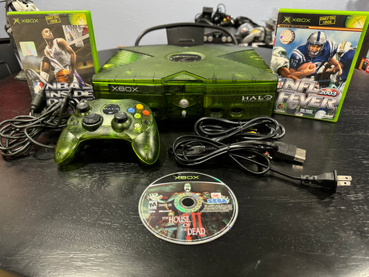 Xbox System [Green Halo Edition] W/ Games