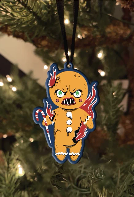 HOLIDAY HORRORS - KRAMPUS - GINGERBREAD MAN METAL ORNAMENT