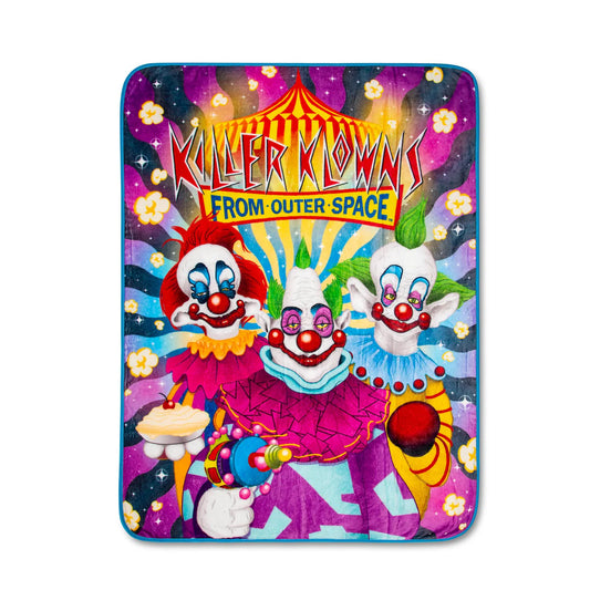 KILLER KLOWNS FROM OUTER SPACE CHARACTERS RASCHEL THROW BLANKET | 45 X 60 INCHES