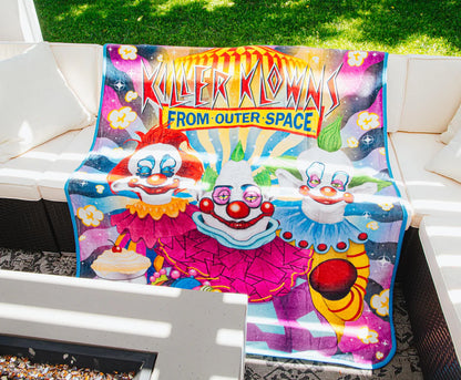 KILLER KLOWNS FROM OUTER SPACE CHARACTERS RASCHEL THROW BLANKET | 45 X 60 INCHES