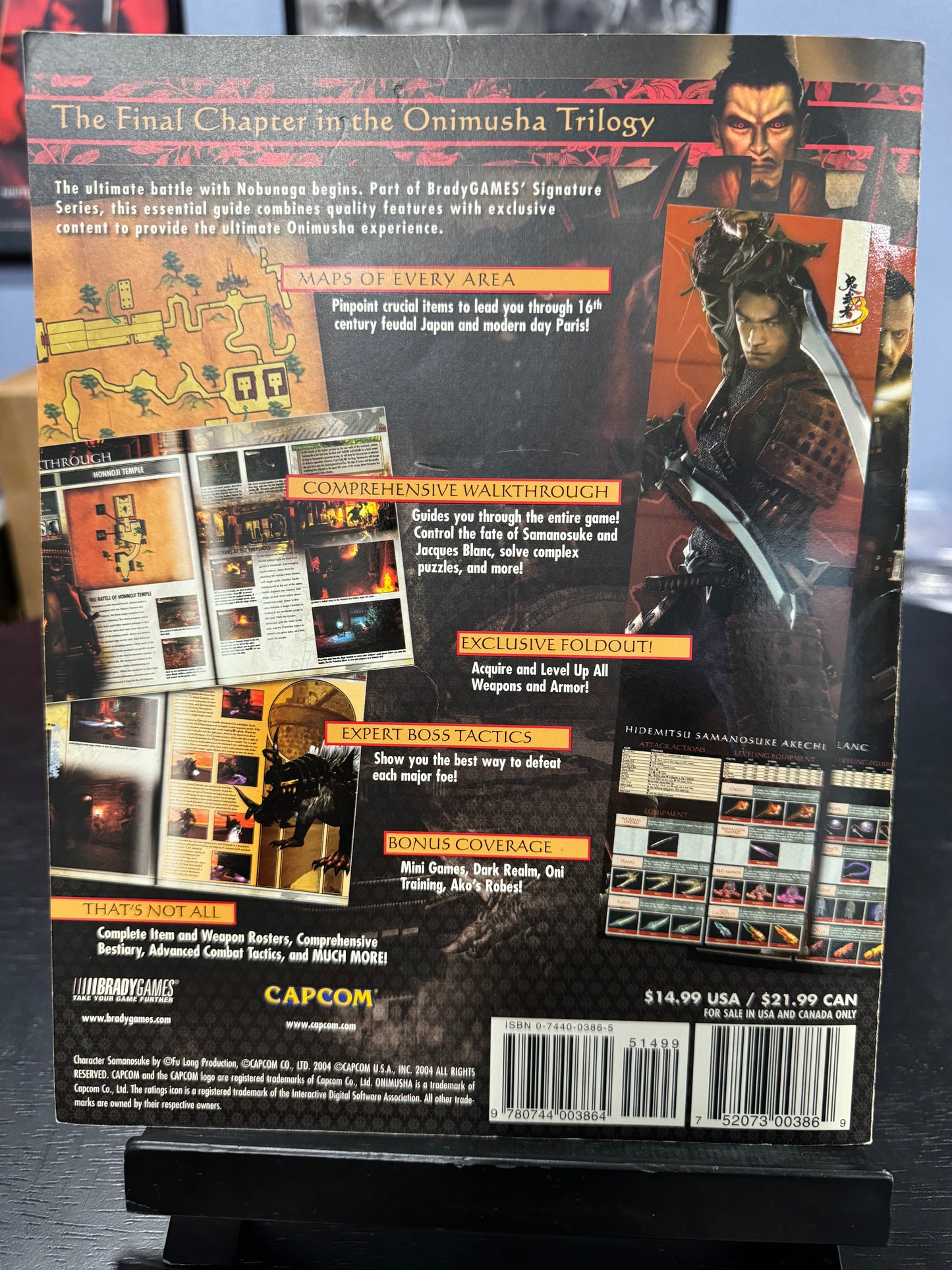 Onimusha 3 Demon Siege PS2 Video Game & BRADYGAMES Strategy Guide