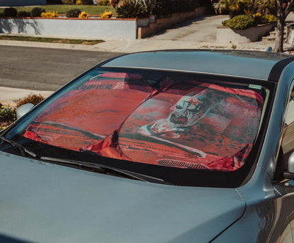 TERRIFIER 2 ART THE CLOWN SUNSHADE FOR CAR WINDSHIELD | 64 X 32 INCHES