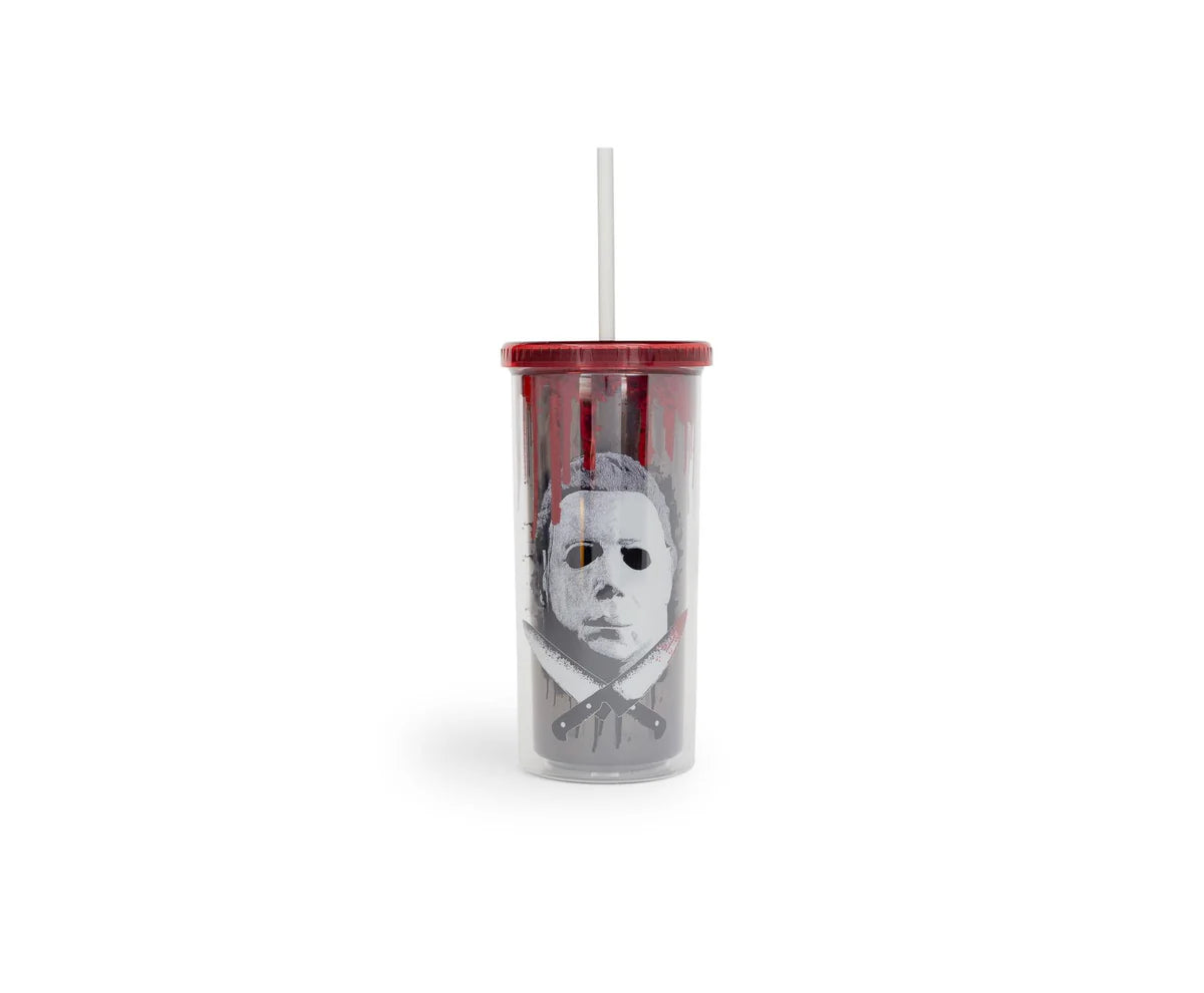 HALLOWEEN 2 MICHAEL MYERS CARNIVAL CUP WITH LID AND STRAW | HOLDS 20 OUNCES